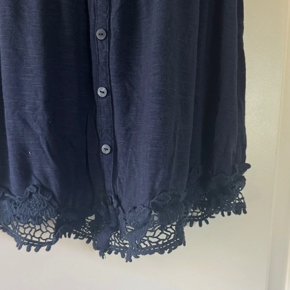 Aeropostale Dark Blue Lace-Trimmed Tank Top / M28 - Picture 3 of 4